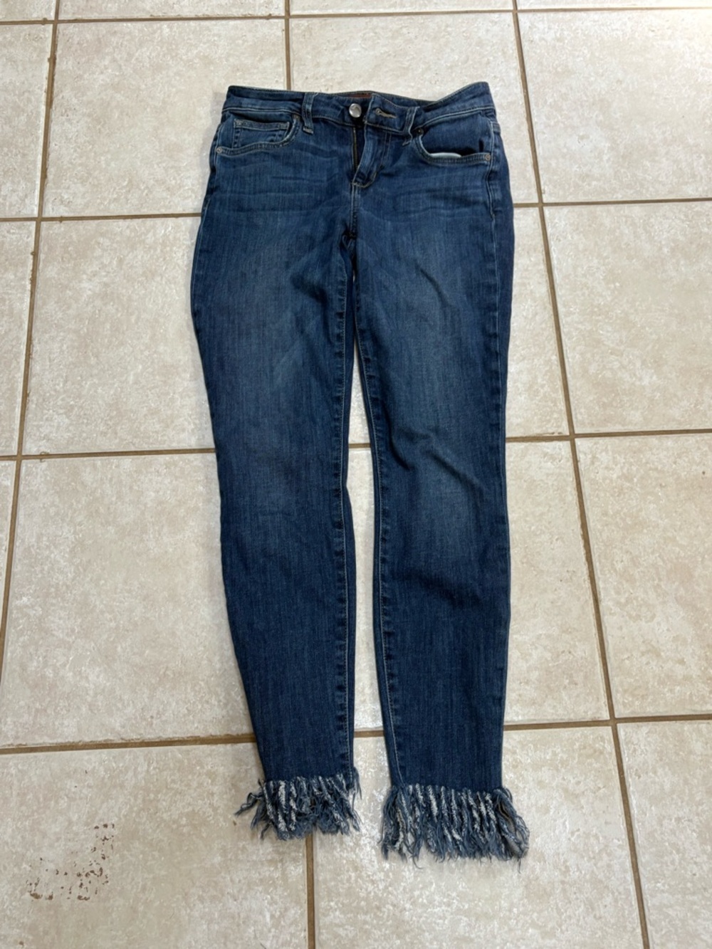 Joe's Jeans Dark Blue Straight Leg Frayed Hem - Picture 4 of 5